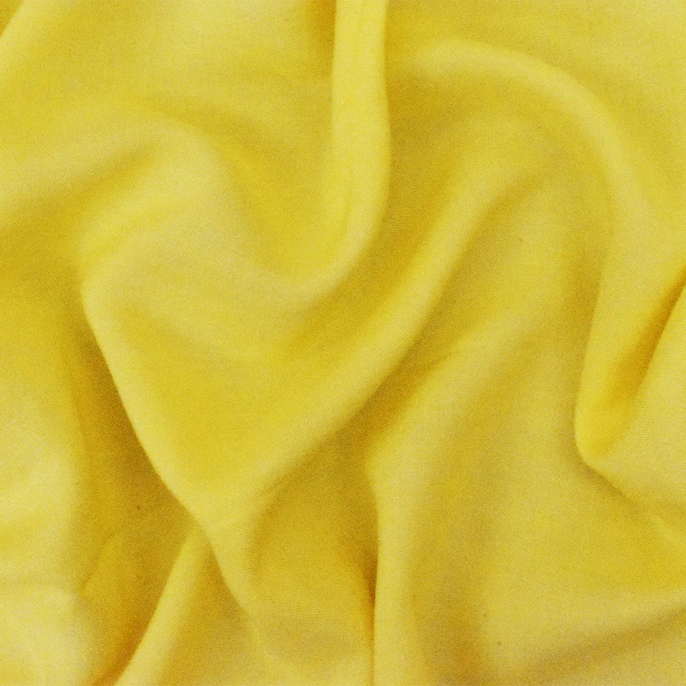 Yellow Rayon Challis Solid Woven Fabric