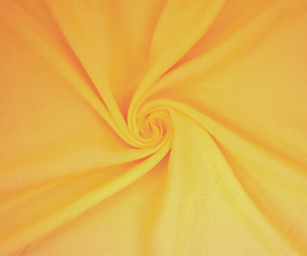 Yellow Solid Challis Woven Fabric - Image 3